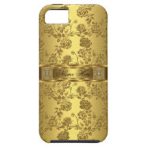 damasco elegante elegante do ouro do iPhone 5 flor Capas De iPhone 5 Case-Mate