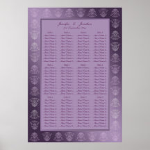 Damasco metálico roxo da carta do plano do assento poster