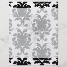 damasco preto e branco elegante panfleto personalizado