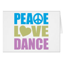 Dança do amor da paz cartao