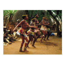 Dança, estilo do tribo Zulu - África do Sul Cartão Postal