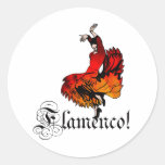 Dançarino do Flamenco Adesivo Redondo
