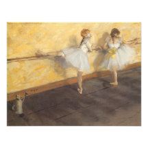 Dançarinos que praticam na barra por Edgar Degas Convites