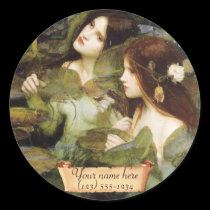 De "Bookplate do Pre-Raphaelite Hylas e das ninfas adesivos