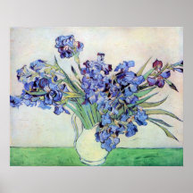De Van Gogh vida ainda: Vaso com íris Posters