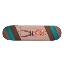Decano de Alexis - modelo do Pinup com um secador  Skate