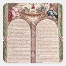 Declaração dos direitos de homem, 1793 adesivo em forma quadrada