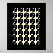 decoração das notas musicais poster