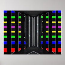 Decorações radiais do espectro de cor da tela pret poster