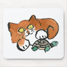 Deixado vá exclama a tartaruga ao gatinho mousepad