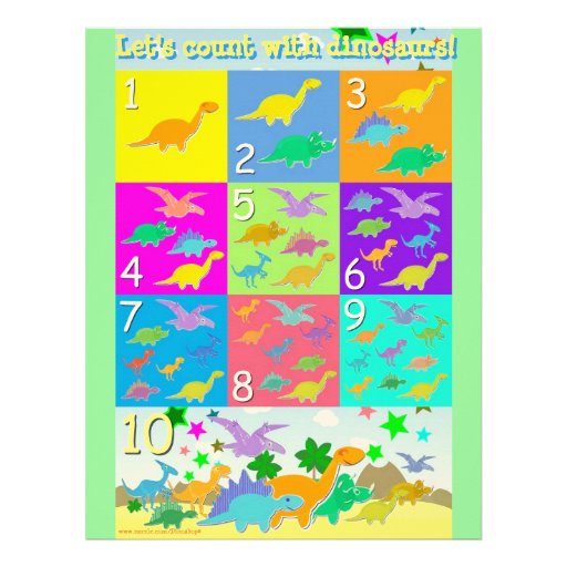 Deixe-nos contar os números dos dinossauros que ap papel timbrado | Zazzle