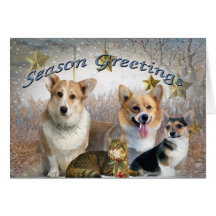 Desejo do Corgi e dos amigos você tempera cumprime Cartão