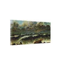 Desejo Gustave Courbet de Jean - as ondas Impressão De Canvas Envolvida