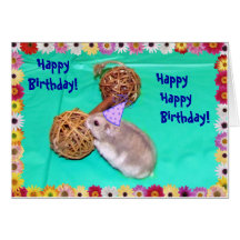 Desejos do aniversário de Hamster-Grama do canto Cartões
