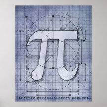 Desenho do número do Pi Poster