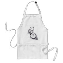 Desenho preto e branco da bicicleta avental