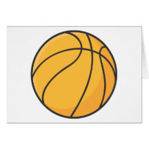 Desenhos animados alaranjados legal do basquetebol cartoes