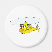 Desenhos animados amarelos do helicóptero