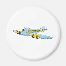 Desenhos animados azuis do avião de passagem O