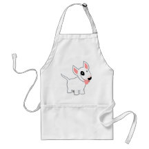 Desenhos animados bonitos bull terrier que cozinha