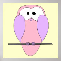 Desenhos animados bonitos da coruja. Rosa Impressão