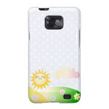 Desenhos animados bonitos do kawaii do sol capa para galaxy s2