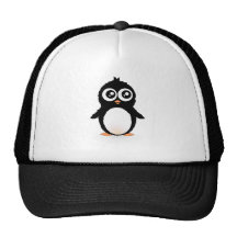 Desenhos animados bonitos do pinguim bonés