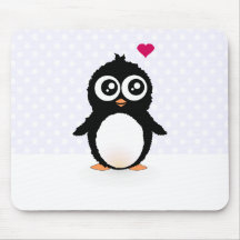 Desenhos animados bonitos do pinguim mouse pad