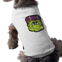 desenhos animados da cara do frankenstein camisa para cães
