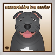 Desenhos animados de Staffordshire bull terrier Posteres