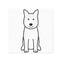 Desenhos animados do cão de Akita Impressão De Canvas Esticadas