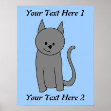 Desenhos animados do gato das cinzas fumarentos pôsteres
