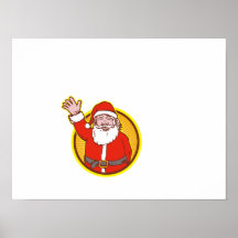 Desenhos animados do Natal do pai de Papai Noel Pôsteres