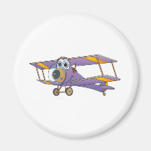 Desenhos animados do roxo do biplano