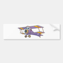 Desenhos animados do roxo do biplano adesivos