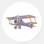 Desenhos animados do roxo do biplano adesivos