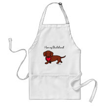 Desenhos animados dos namorados do Dachshund Avental