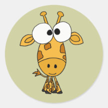 Desenhos animados engraçados do girafa AB Adesivo Redondo