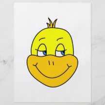 Desenhos animados felizes do pato modelo de panfletos