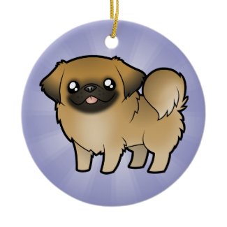 Desenhos animados Pekeingese (filhote de cachorro  Enfeites Para Arvore De Natal