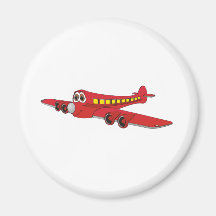 Desenhos animados vermelhos do avião de passagem