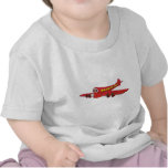 Desenhos animados vermelhos do avião de passagem camiseta