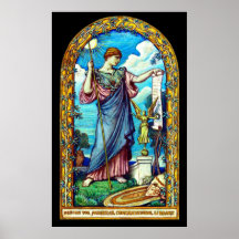Design 1896 do mosaico de Minerva Poster