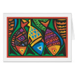 Design abstrato da arte dos peixes cartao