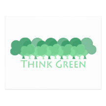 Design bonito e original do pense verde! cartões postais