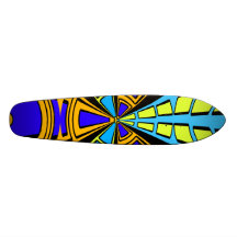 Design circular amarelo azul alaranjado moderno skate personalizado