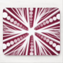 Design circular gráfico vermelho e branco mouse pad