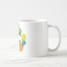 Design colorido do coração de Doxie Caneca