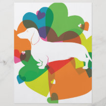 Design colorido do coração de Doxie Panfleto