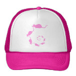 Design cor-de-rosa bonito do rato. Espiral dos rat Bonés